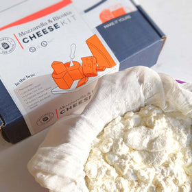 Cultures For Health cheesecloth and thermometer close-up for precise temperature control