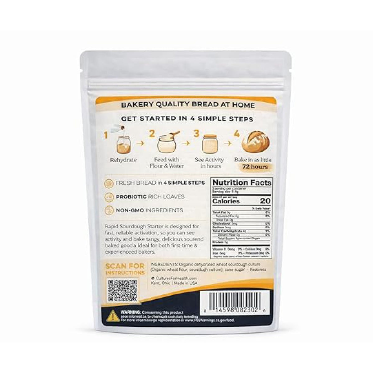 Cultures For Health Rapid Sourdough Starter during rehydration shows activity, ready for feeding
