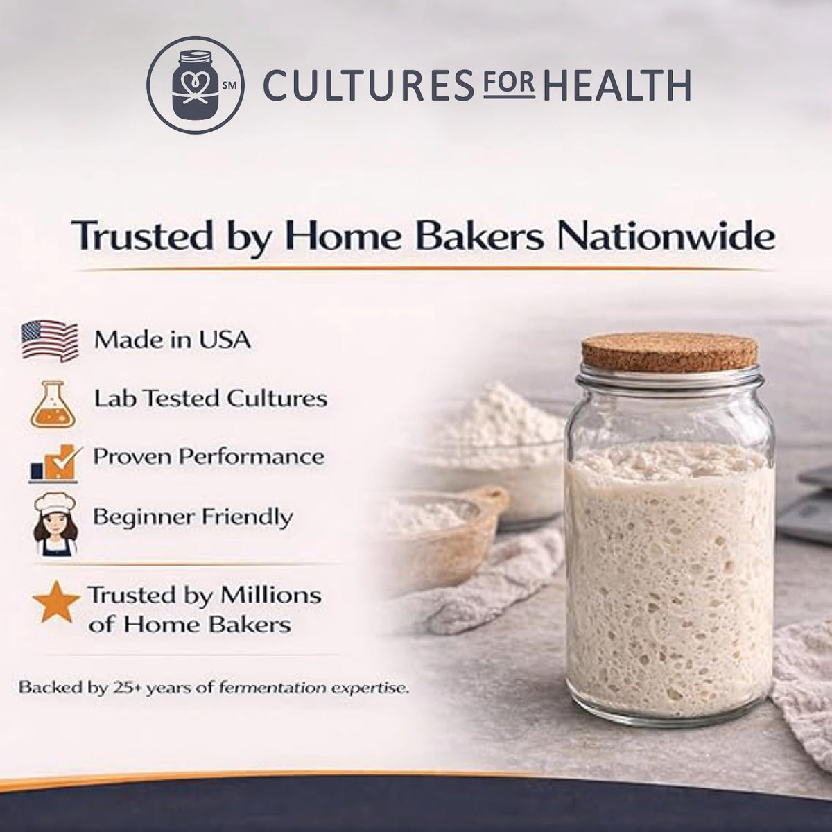 Cultures For Health Rapid Sourdough Starter storage packaging supports long-term baking use