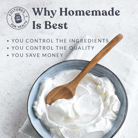 Thick, creamy yogurt ready to enjoy after culturing.