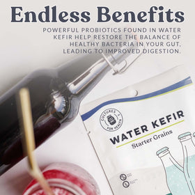 Cultures For Health water kefir grains in sparkling, dairy-free beverage