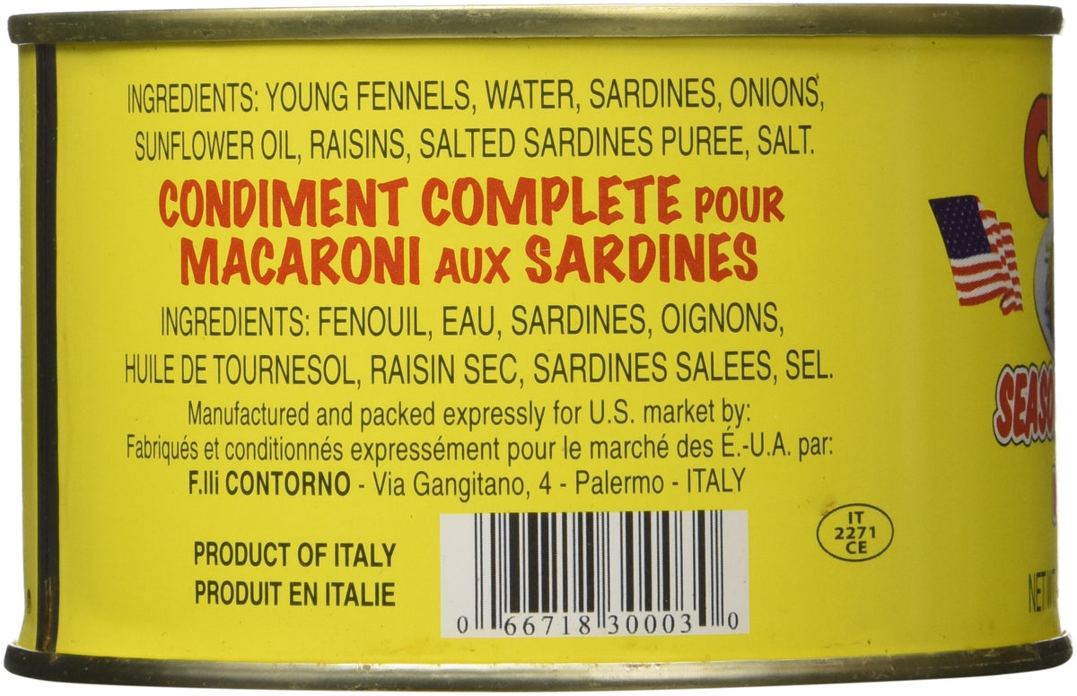 Cuoco Pasta with Sardines Condiment served on plate; ready-to-use weeknight dinner option