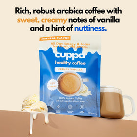 Cuppa Healthy Coffee with cordyceps for natural energy and focus.