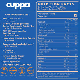 Cuppa Healthy Coffee with L-Theanine for smoother focus and relaxed alertness.
