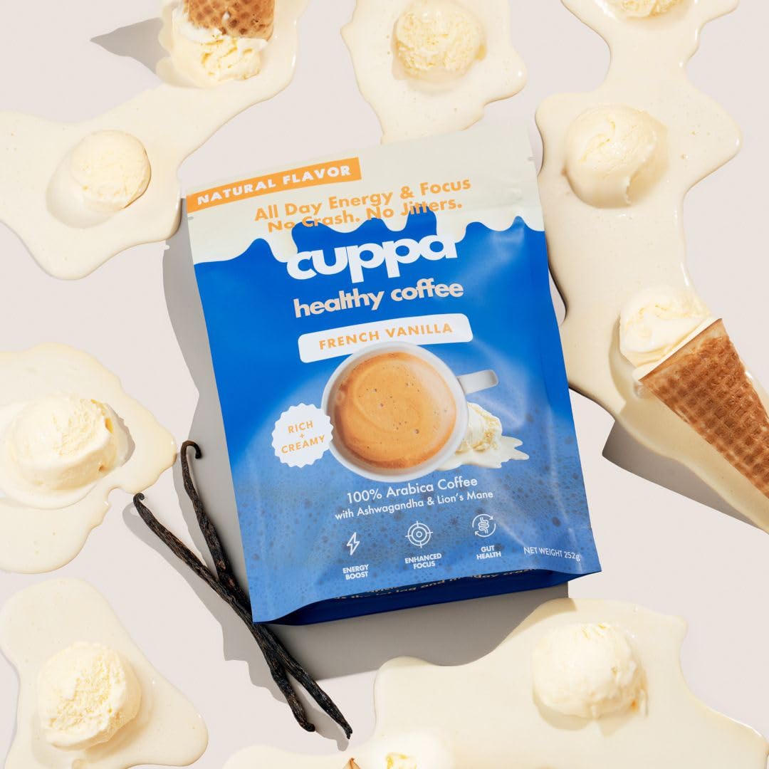 Cuppa Healthy Coffee includes MCT and prebiotic fiber for digestion-friendly energy.