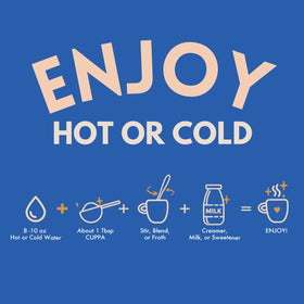 Cuppa Healthy Coffee mug with steam showcases convenient daily ritual.