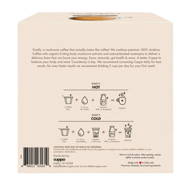 Cuppa mushroom coffee cup with steam conveys a smooth, satisfying morning ritual.