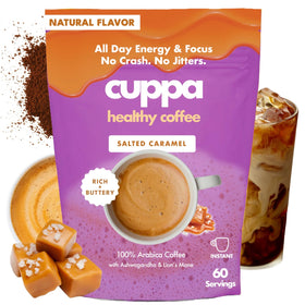 Cuppa Salted Caramel Mushroom Coffee scoop for easy, balanced energy.