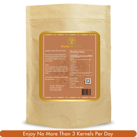 Cure wid Pure resealable pouch maintains freshness of apricot seeds