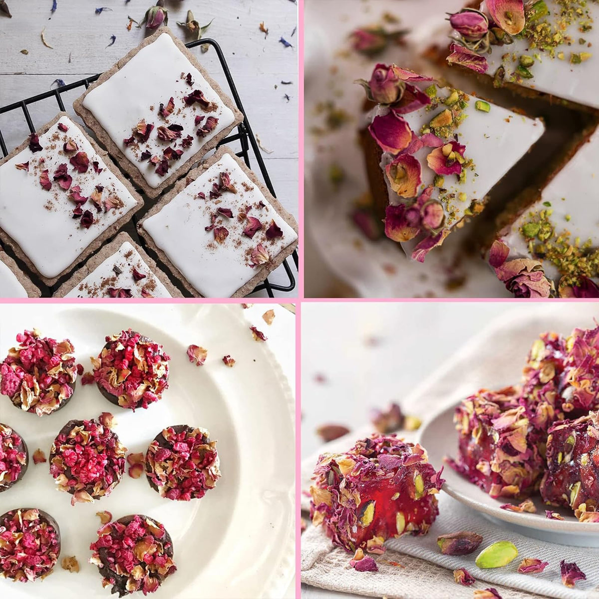Cure wid Pure rose petals for baking and dessert decoration
