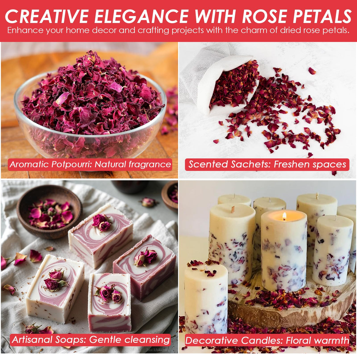 Cure wid Pure rose petals for rose water use in DIY recipes.