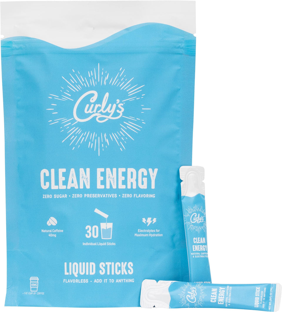 Curly's Clean Energy Stick open pack showing on-the-go energy option
