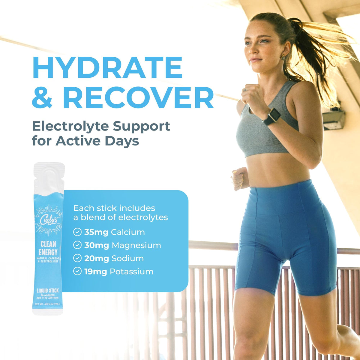 Curly's Clean Energy Stick travel pack ready for workouts
