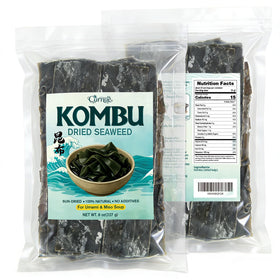 Curnue dried kombu seaweed whole sheets ready for stock and soups.