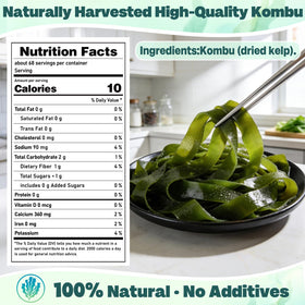 Curnue kombu seaweed salad bowl with delicate kelp texture.