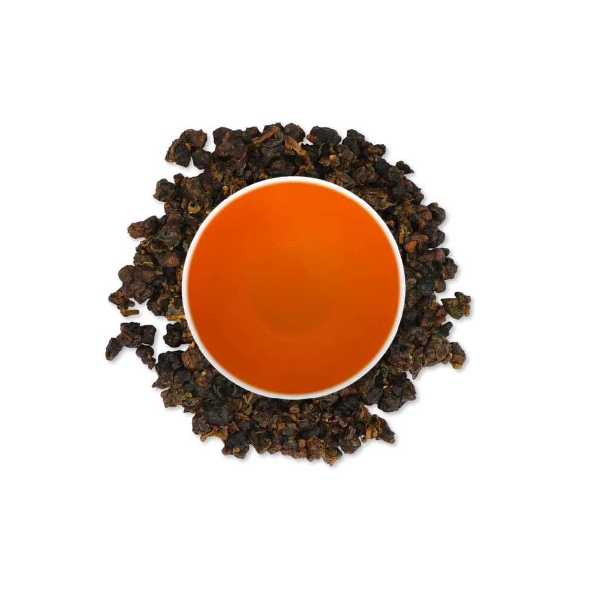CUSHLA GABA Oolong steeping shown with cup of orange-brown infusion.