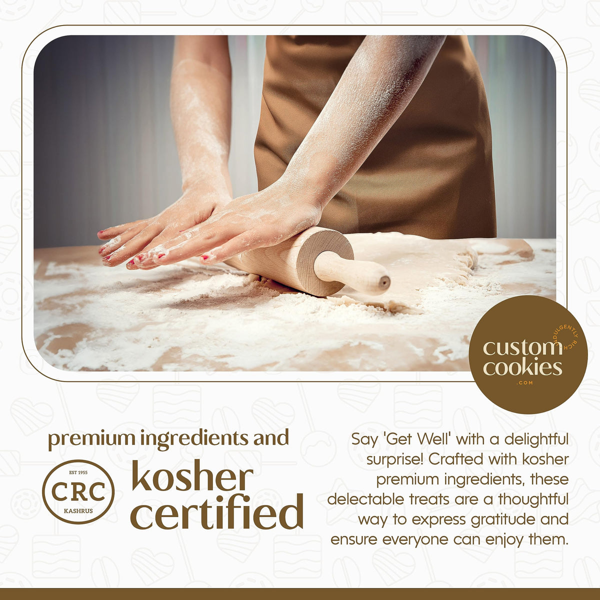 Custom Cookies Get Well: bakery-fresh cookies from a trusted kitchen