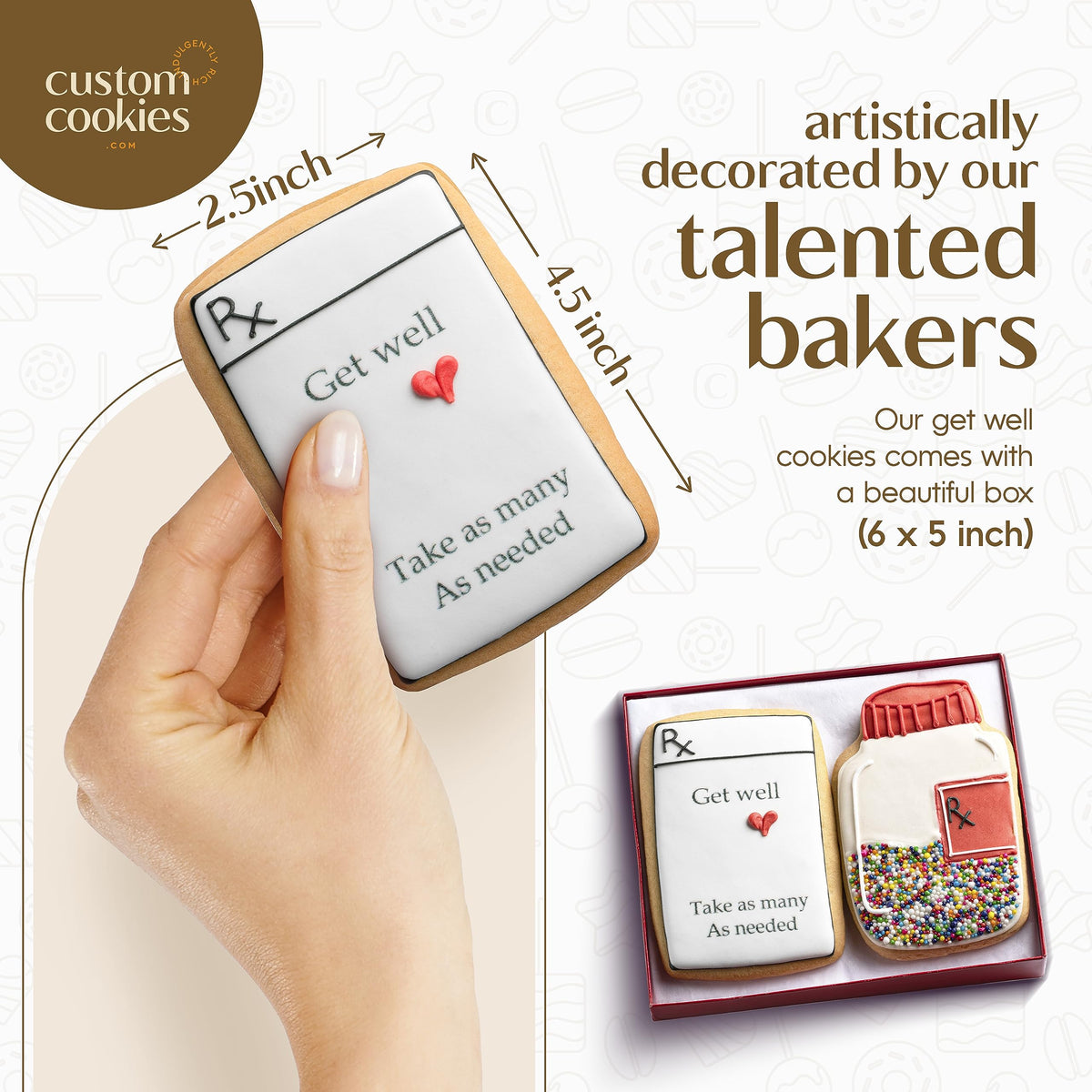 Custom Cookies Get Well: cheerful designs to lift spirits