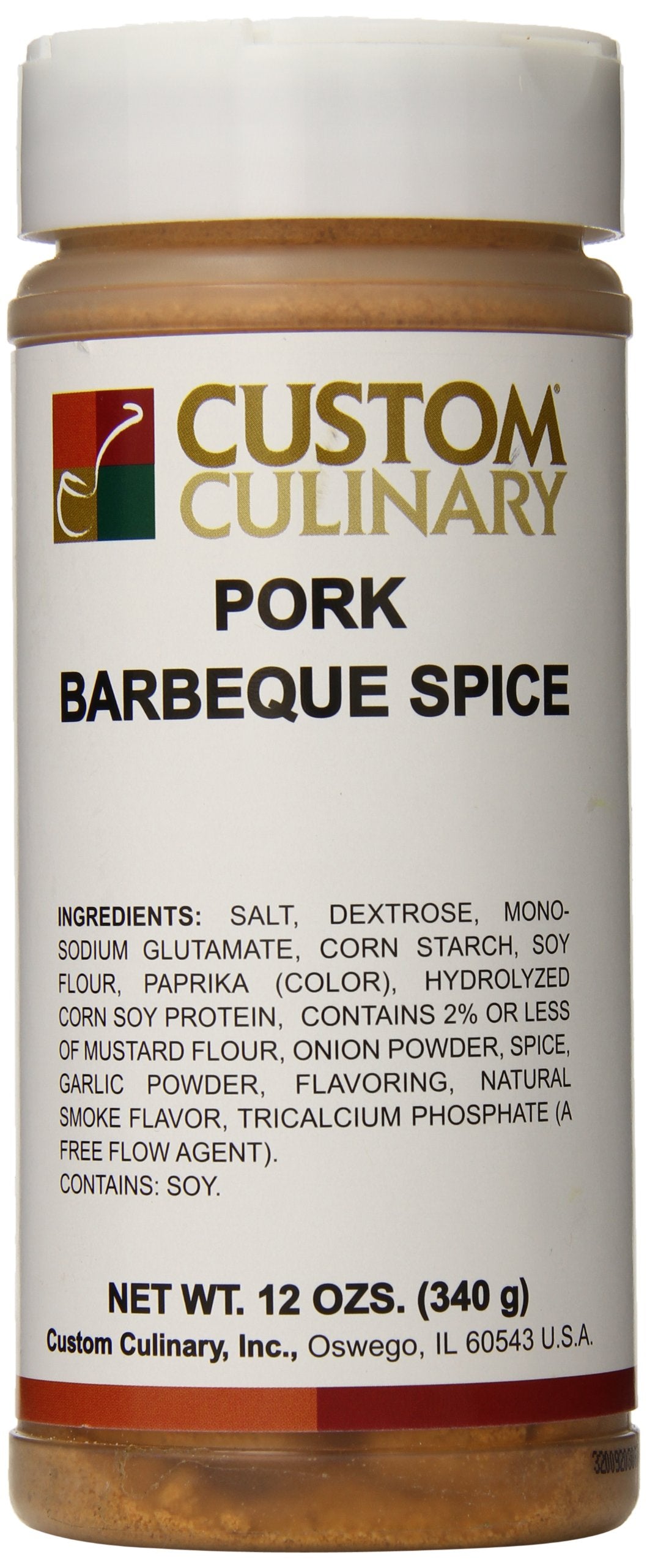 Custom Culinary Pork Barbeque Spice bottle front showing versatile pork seasoning