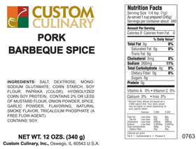 Custom Culinary Pork Barbeque Spice granules closeup highlighting spicy texture for meats