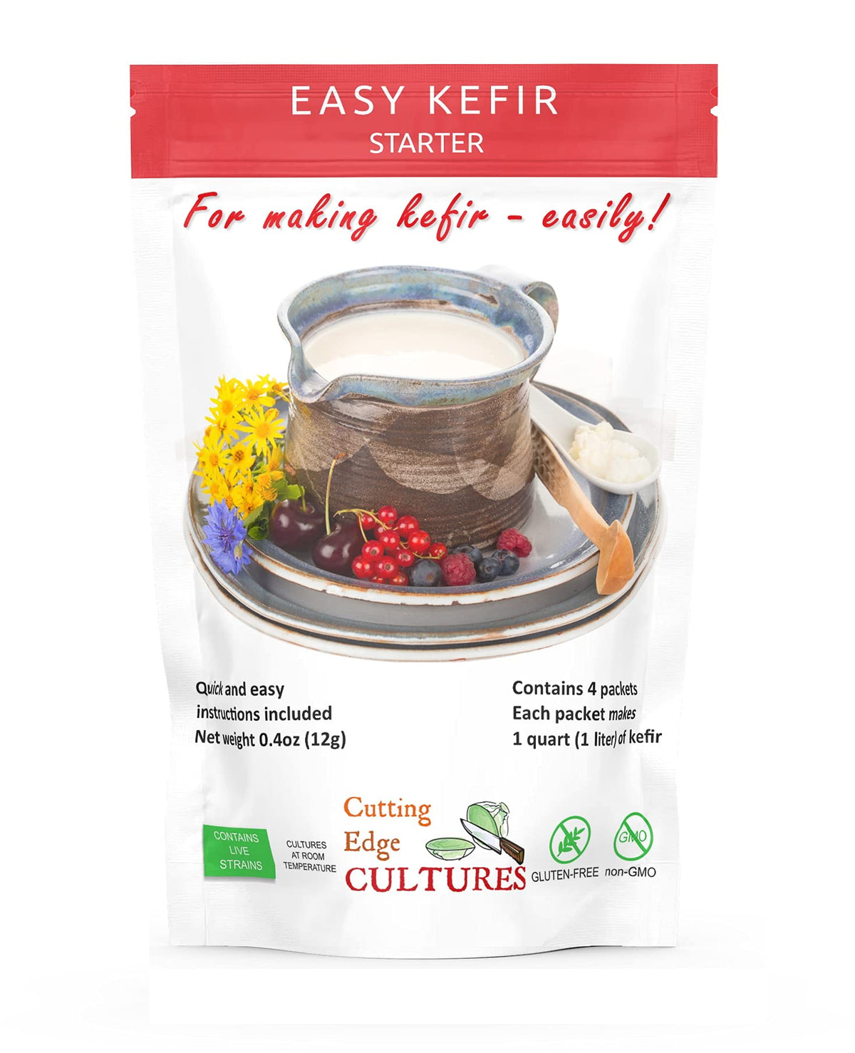 Cutting Edge Cultures Easy Kefir Starter Pack for simple at-home fermentation