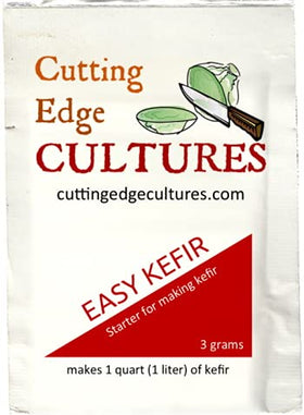 Cutting Edge Cultures Easy Kefir Starter powder added to milk for simple at-home fermentation