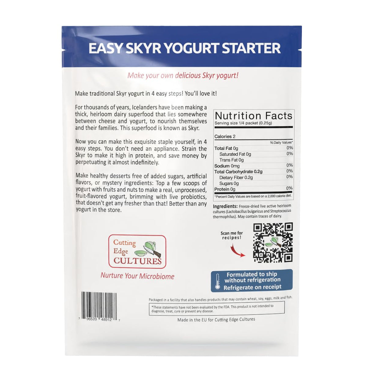 Cutting Edge Cultures Easy Skyr Starter milk combination being prepared for incubation