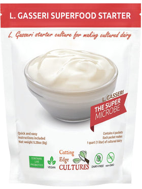 Cutting Edge Cultures L. Gasseri SuperFood Starter packet ready for fermentation