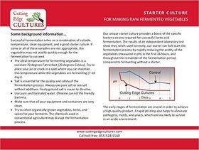 Cutting Edge Cultures probiotic-rich vegetables prepared with starter culture.