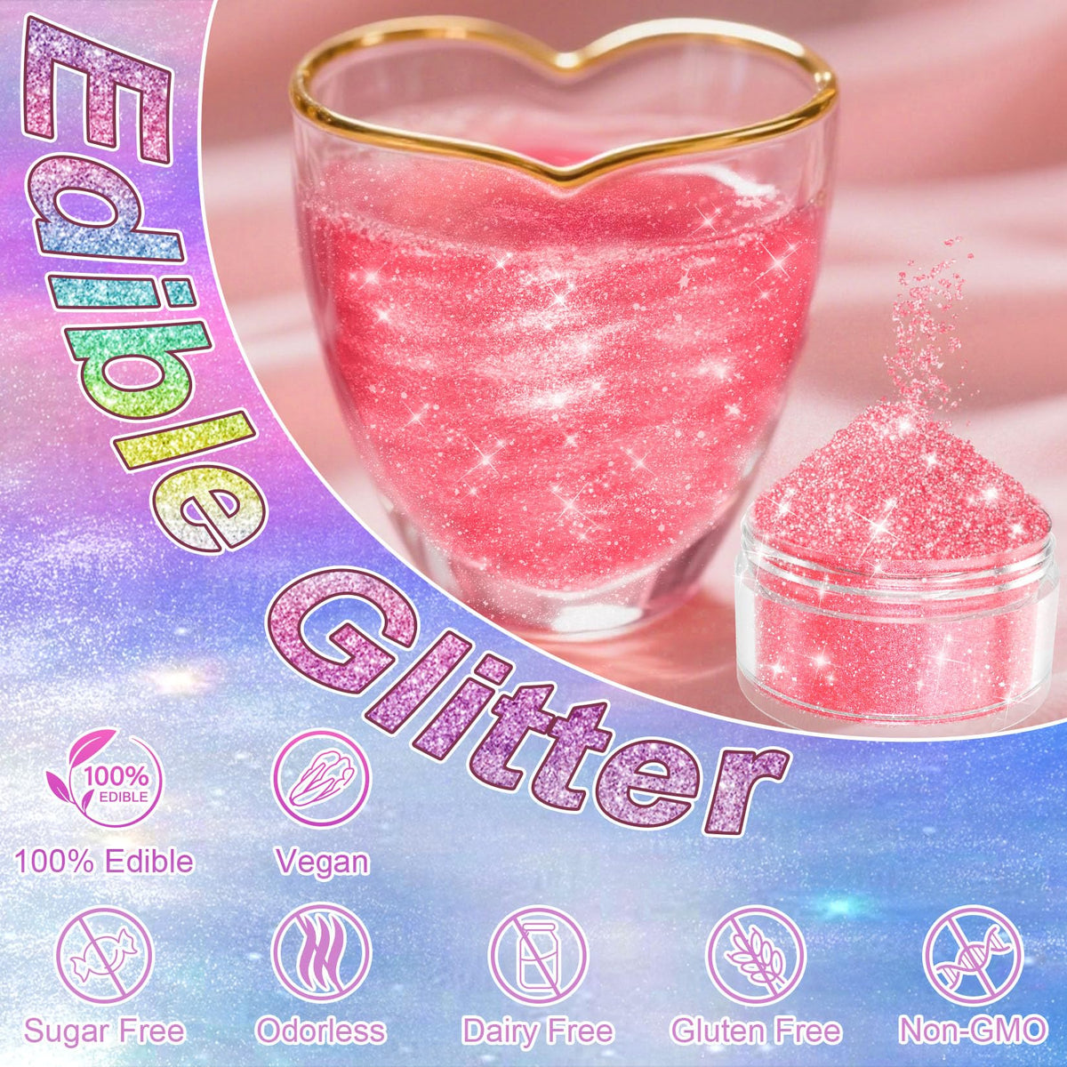 CxiRong edible-glitter-cake-decoration brightens desserts with a sparkling finish.