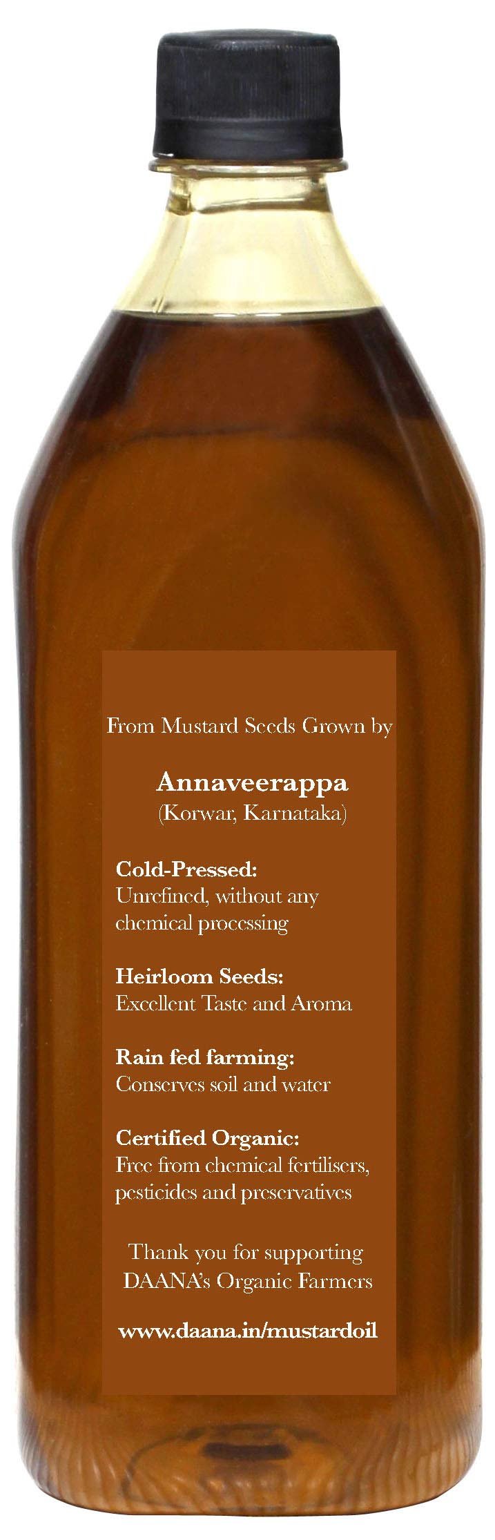 Daana mustard oil raw kachi ghani press retains natural nutrients.