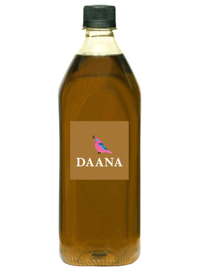 DAANA sesame oil amber glass highlighting premium cold-pressed quality