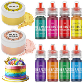 DaCool gold luster dust on cake for a shimmering finish