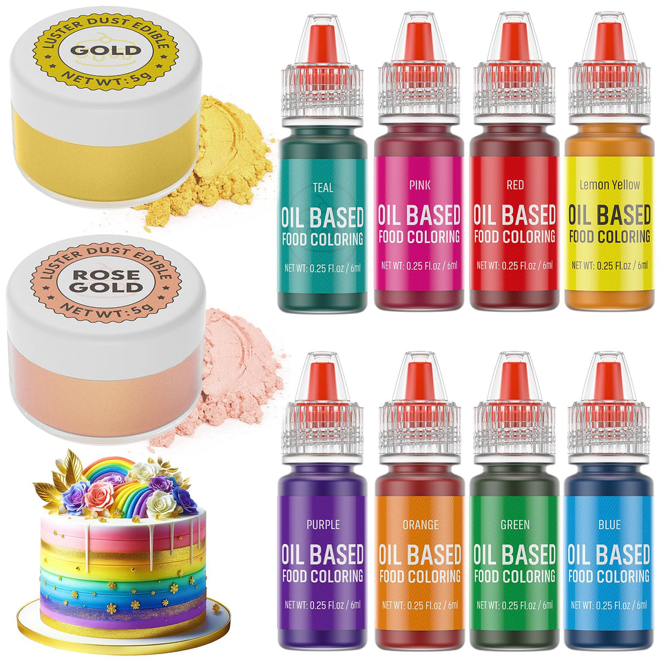 DaCool gold luster dust on cake for a shimmering finish