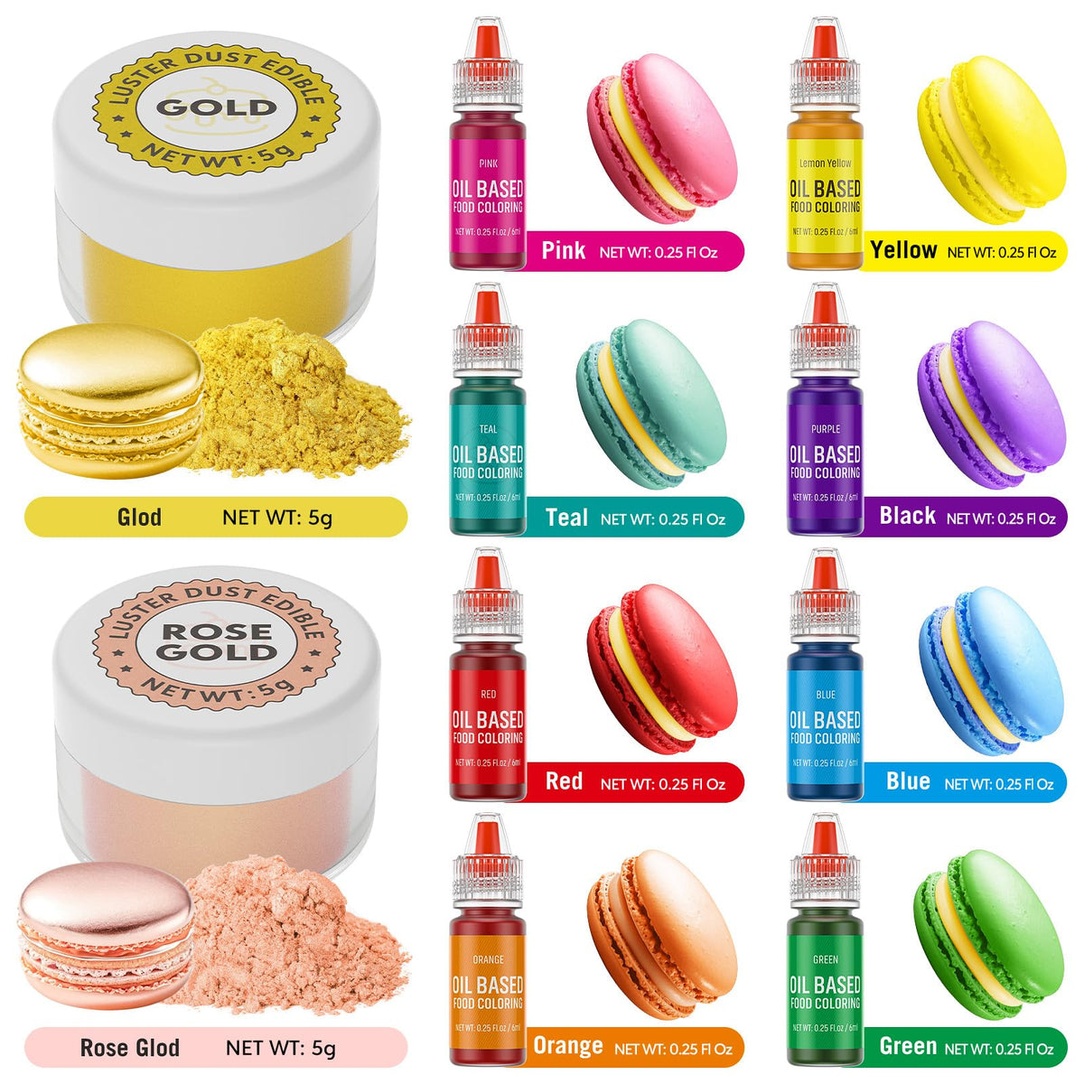 DaCool rose gold luster dust on fondant for luxe sparkle