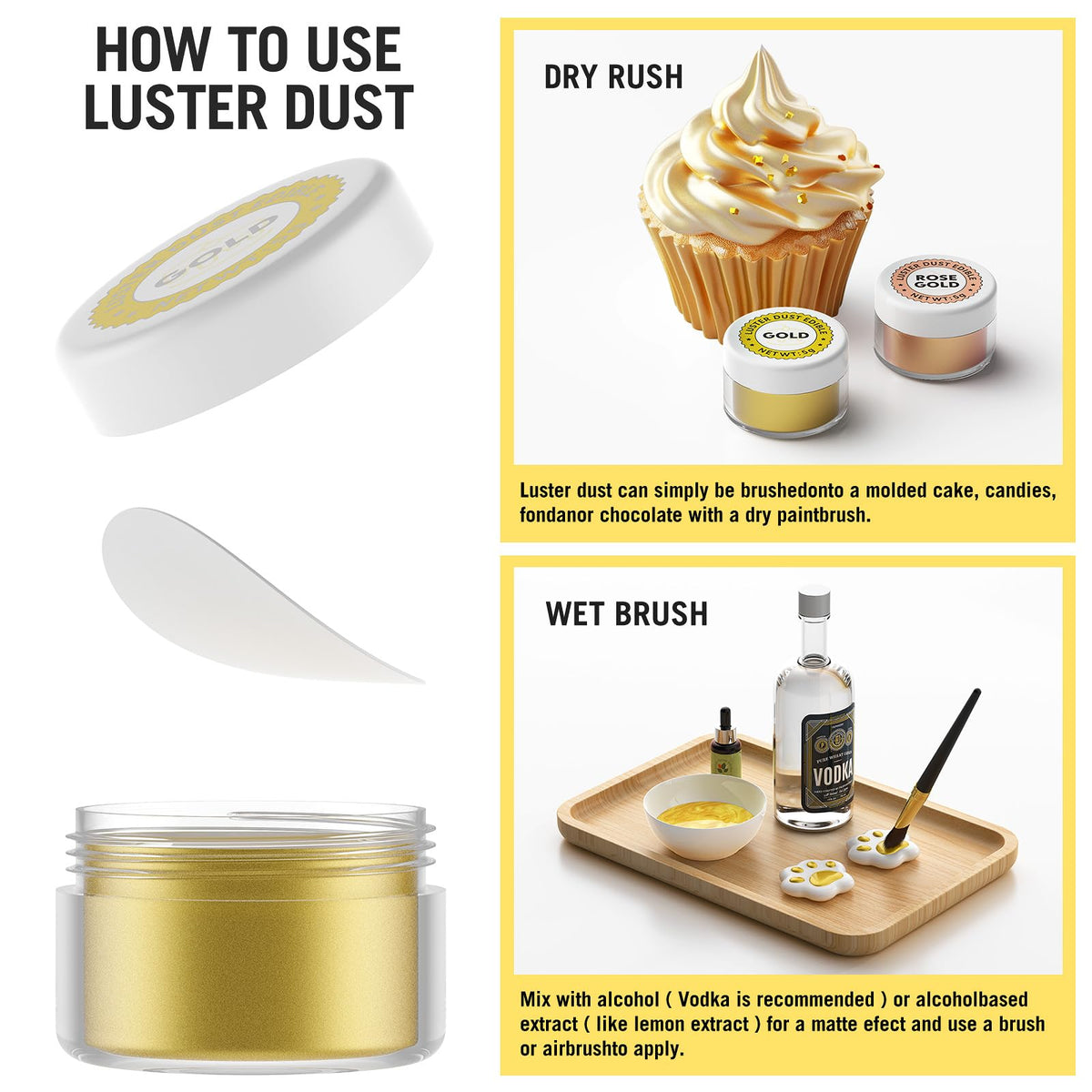 DaCool lemon yellow oil color brightens cookies and pastries