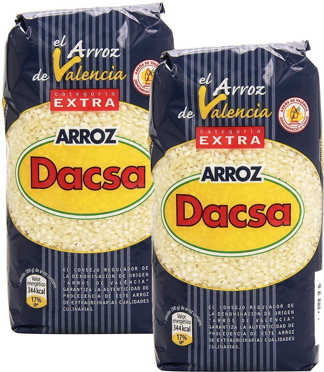 Dacsa Arroz Round Rice D.O. Valencia bundle, two-pack for paella nights
