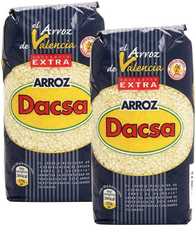 Dacsa Arroz Round Rice D.O. Valencia bundle, two-pack for paella nights