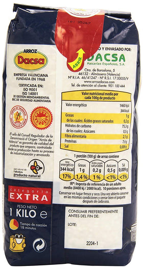Dacsa Arroz Round Rice paella-ready grains for flavorful meals