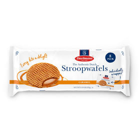 Daelmans caramel-filled stroopwafel with soft toasted texture, ideal with coffee