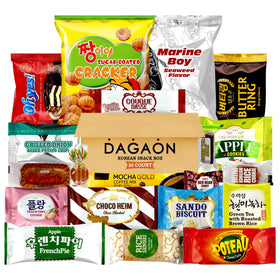 Dagaon Korean Snack Box packaging shows a 20-count assortment for gifting