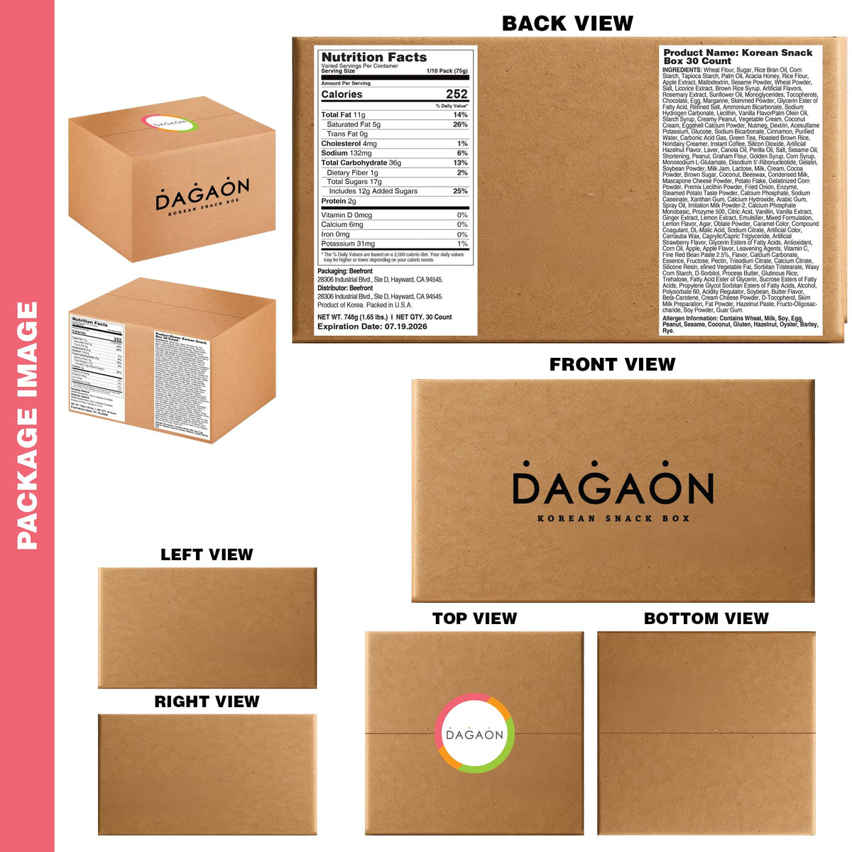 Dagaon snack box inside showing diverse assortment for sharing.