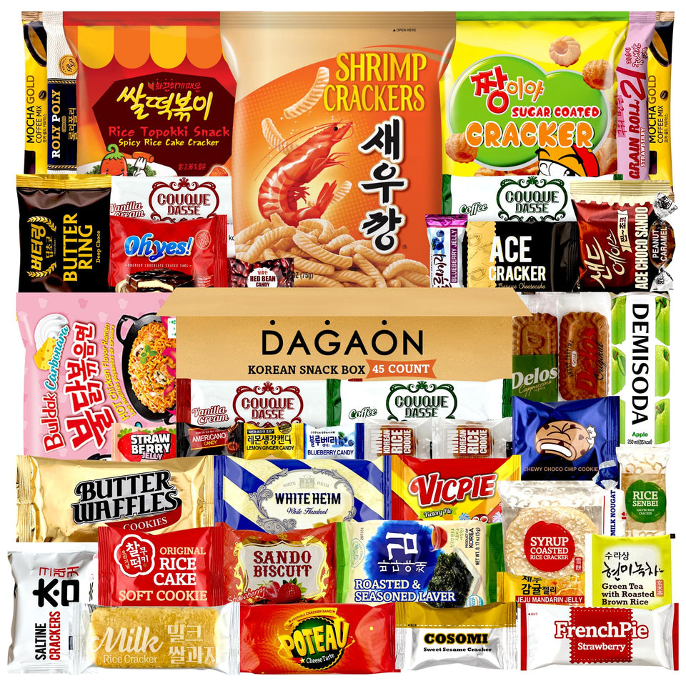 DAGAON Korean Snack Box front view, ideal for gifting and sharing.