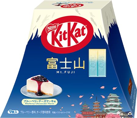 DagashiyaBox Japanese KitKat Blueberry Cheesecake Box, ideal for sharing or gifting.