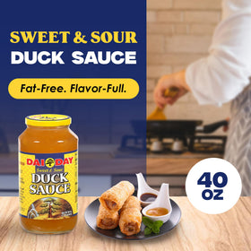 Dai Day Duck Sauce 40oz bottle pour showing smooth glossy glaze.