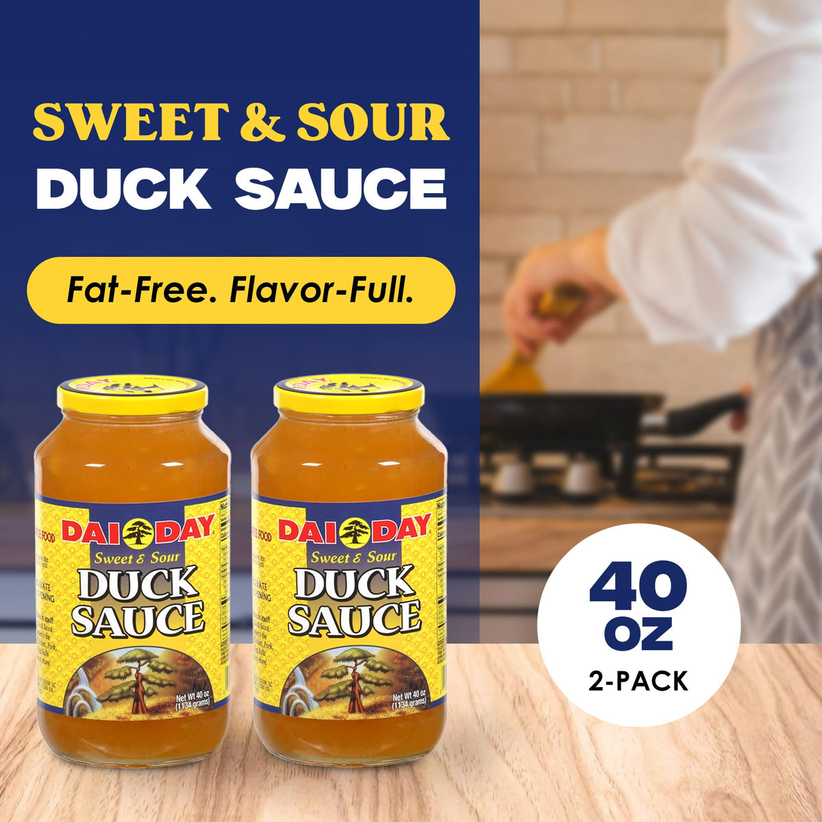 Dai Day Sweet & Sour Duck Sauce bottle side view for easy pouring
