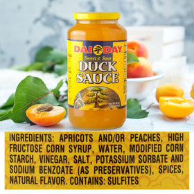 Dai Day Sweet & Sour Duck Sauce being poured over crispy egg rolls