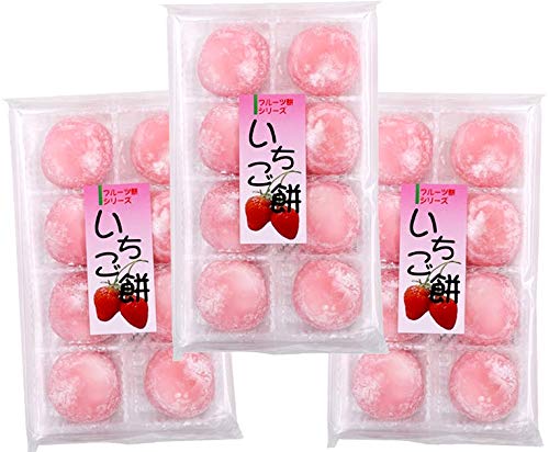 Daifuku Fruits Mochi Ichigo 3-pack box, convenient shareable treat for parties.