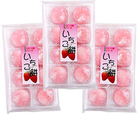 Daifuku Fruits Mochi Ichigo 3-pack box, convenient shareable treat for parties.