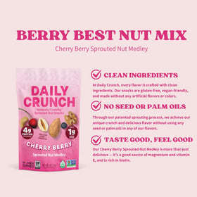 Daily Crunch dehydrated nuts close-up, light airy crunch without oil.